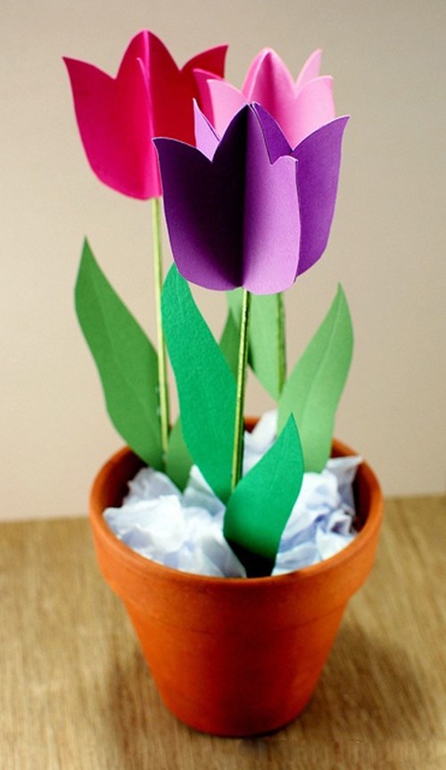 Gấp hoa tulip từ giấy
